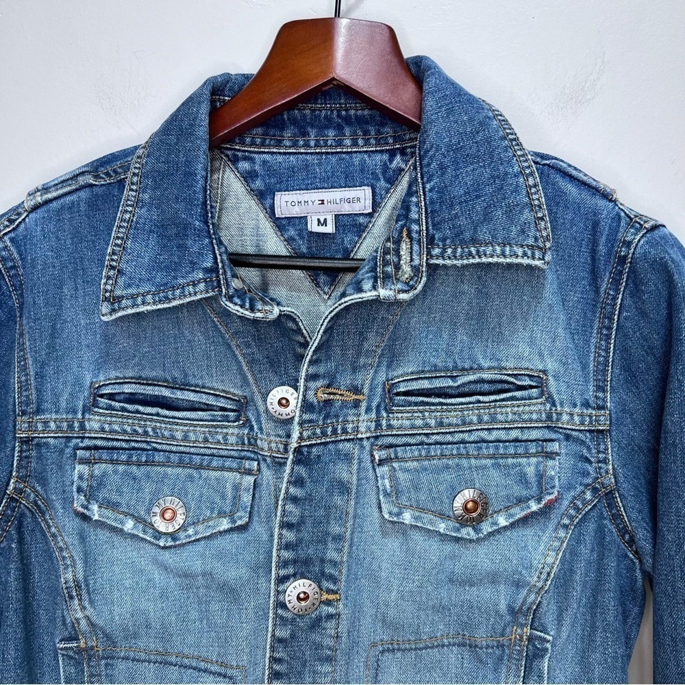 Tommy Hilfiger Denim Trucker Jacket Size Medium 100% Cotton - Picture 4 of 16